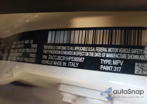 2017 Jeep Renegade Trailhawk 4X4 z USA, uszkodzony, nr VIN ZACCJBCB1HPE86567